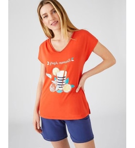 Meyve Baskılı İkili Pijama Takım