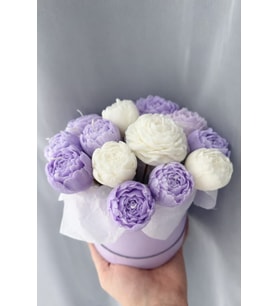 El Yapımı Buket Mum (Lila - Mor)