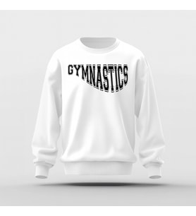 Gymnastics Tasarım Baskılı Basic Sweatshirt (Beyaz)