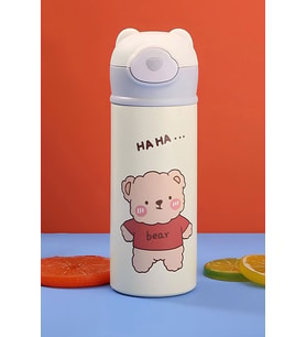 304 Çelik Krem Renk 500 ml Pipetli Matara Suluk cin845by