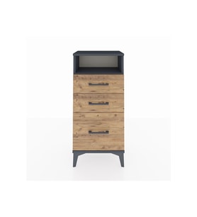 Arges Komodin Tek Raflı 3 Çekmeceli 44x30x96 Antrasit-Çam