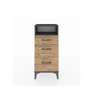 Arges Komodin Tek Raflı 3 Çekmeceli 44x30x96 Antrasit-Çam