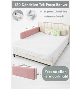 Miralay Yeni Nesil Yatak Bariyeri 120 cm Pembe - Boyalı
