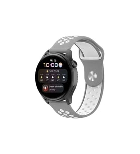 Watch 20Mm Spor Delikli Kordon - Gri-Beyaz