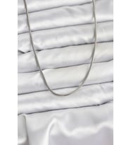316L Çelik Zincir Gümüş Renk 60 cm Yılan Zincir Kadın Kolye 5886