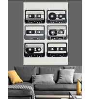 Kaset Çalar Retro Bantlar Dekoratif Kanvas - Mdf Ahşap Tablo