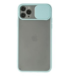 Newface Apple iPhone 11 Pro Max Kılıf Palm Buzlu Kamera Sürgülü Silikon - Turkuaz