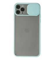 Newface Apple iPhone 11 Pro Max Kılıf Palm Buzlu Kamera Sürgülü Silikon - Turkuaz