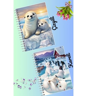 Büyülü tasarımlar defter seti 2 adet A4 boyutu 21*30 çizgili + kareli 60 syf