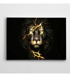 Aslan ve Yıldırımlar Kanvas Tablo