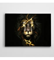 Aslan ve Yıldırımlar Kanvas Tablo