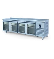 Iceinox Tezgah Tip Snack Buzdolabı 4 Cam Kapılı (Gri)