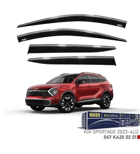 Niken Kia Sportage Cam Rüzgarlığı Kromlu 4'Lü 2023+ Sonrası (Beyaz)