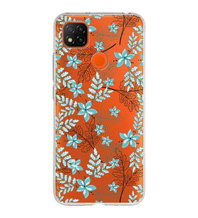 Xiaomi Redmi 9C Uyumlu Kapak Floral Su Yeşili Tasarımlı Şeffaf Silikon Kılıf