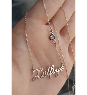 925 Ayar Gümüş Nazar Boncuklu İsimli Kolye