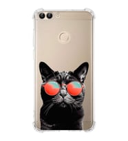 PrintiFy Huawei P Smart Uyumlu Kedi 3 Baskılı Şeffaf Köşe Korumalı Antişok Kılıf