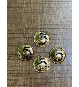 2X2 CM 4 ADET ALTIN SARISI 5 RAKAMI ÇELİK ARMA APOLET DİKİŞ  ÇANTA AKSESUARI