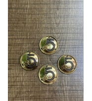 2X2 CM 4 ADET ALTIN SARISI 5 RAKAMI ÇELİK ARMA APOLET DİKİŞ  ÇANTA AKSESUARI