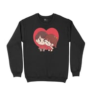 Aşk Öpücüğü Siyah Sweatshirt