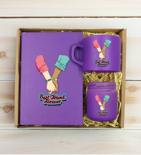 BK Gift Kişiye Özel İsimli DTF Best Friend Temalı Mor Defter & Kahve Fincanı & Mum Hediye Seti-5, Arkadaşa Hediye, Doğum Günü Hediyesi