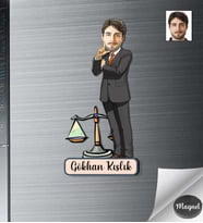 Kişiye Özel Avukat Erkek Ahşap Magnet -2