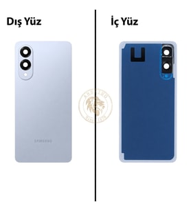 Samsung Galaxy S25 Edge Buz Mavisi Renk Lensli Arka Kapak Arka Cam Batarya Kapağı Pil Kapağı Lazer Kesim Back Cover Galaxy S25 Edge Uyumlu