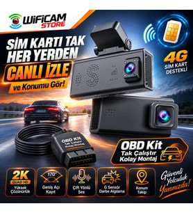 Çift Kameralı Ubox 4G Araç Kamerası Ve Konum Takip