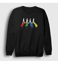 Presmono Unisex Siyah Crosswalk The Beatles Sweatshirt 114421tt
