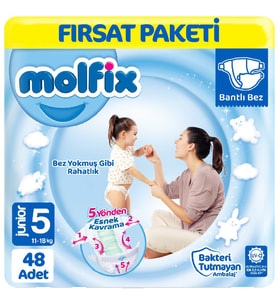 Molfix Bebek Bezi 5 Beden Fırsat Paketi 48 Adet