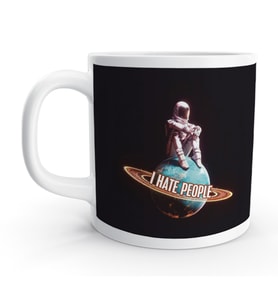 Asosyal Astronot i Hate People Tasarım Uzay Kupa Bardak
