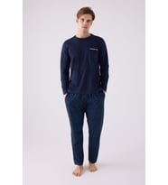 Arnetta 3146 Erkek Mornig Vibes Lacivert Uzun Kol Pijama Takım