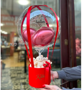 Kırmızı Balon Kutusu Kişiye Özel