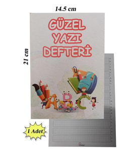 Güzel Yazı Defteri Küçük Boy 14,5x21 cm 24 Yaprak 1 Adet Klavuzlu Standart Çizgili Yazı Defteri Dik Temel Harflerle 1. Sınıf (Karışık)