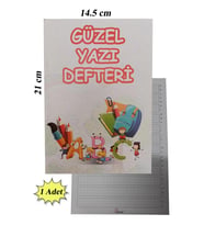 Güzel Yazı Defteri Küçük Boy 14,5x21 cm 24 Yaprak 1 Adet Klavuzlu Standart Çizgili Yazı Defteri Dik Temel Harflerle 1. Sınıf (Karışık)