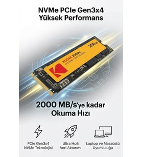 X300s 128GB M.2 NVMe SSD 2280 – 2000MB/s Yüksek Hızlı Dahili SSD Disk