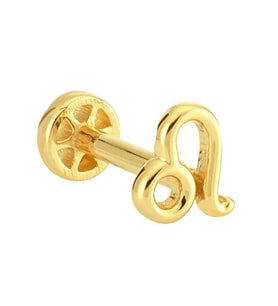 Tragus Altın Piercing – Aslan Burcu