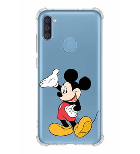Samsung Galaxy A11  Köşe Korumalı Antişok Kapak Mickey Mouse Tasarımlı Şeffaf  Kılıf