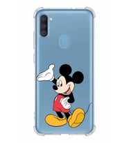 Samsung Galaxy A11  Köşe Korumalı Antişok Kapak Mickey Mouse Tasarımlı Şeffaf  Kılıf