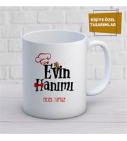 Kişiye Özel İsim Yazılabilir Evin Hanımı Kupa Bardak