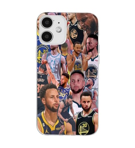 Iphone 12 Uyumlu Steph Curry Kolaj Tasarımlı Şeffaf Telefon Kılıfı