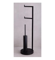 Hareketli Wc Set Yedekli Mat Siyah-Siyah Granit