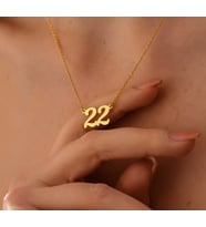 22 sayı yazılı 14 Ayar Altın Kolye