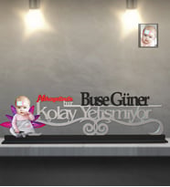 Kişiye Özel Kız Bebek  Karikatürlü Kolay Yetişmiyor Ahşap Biblo  Model-3