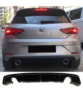 Seat Leon Mk3.5 Custom Difüzör Parlak Siyah Sağ Sol Tek 2017-2020 Arka-bodykit-ek-karlık