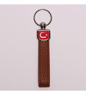 DERİ SAPLI ANAHTARLIK KAHVERENGİ (M9)-ANAH393