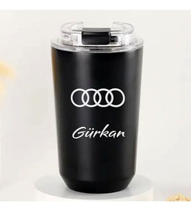 Kişiye Özel Retro Stil 240ml Vakumlu Isı Korumalı Araç Baskılı Termos Kupa (Siyah)