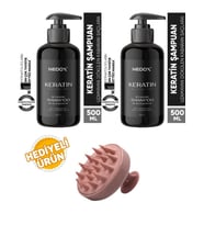 NEDOX 2 Adet Yıpranmış Saçlar Için Keratinli Saç Bakım Şampuanı 500 ml+Saç Masaj Tarağı