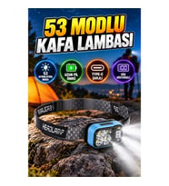 53 Modlu LED Kafa Lambası – Type-C Şarjlı, Güç Göstergeli ve Ayarlanabilir