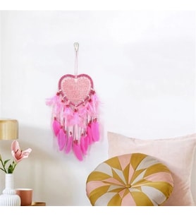Işıklı Düş Kapanı Kalp Dream Catcher