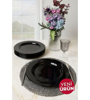 Keramika Siyah Assos Servis Tabağı 28 Cm 6 Adet 650
